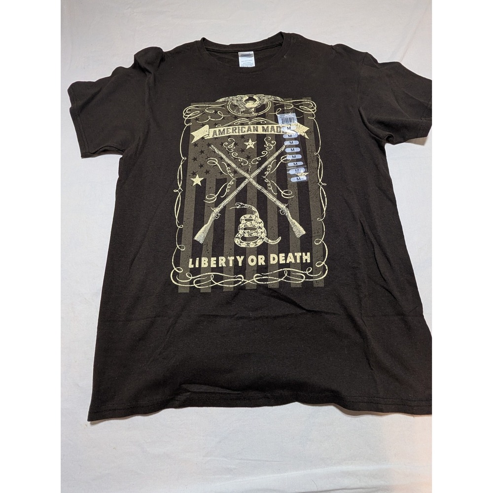 Delta Pro Weight Mens American Made Liberty or Death Graphic Tee Brown Medium